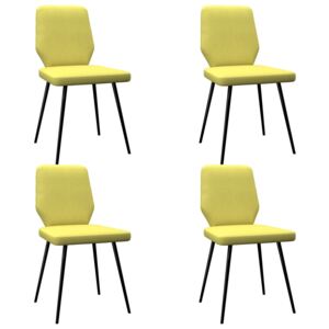 Krzesła stołowe, 4 szt., kolor limonkowy żółty, tkanina