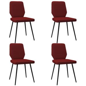 Krzesła stołowe, 4 szt., czerwone wino, tapicerowane tkaniną