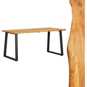 Stół jadalniany, naturalny, 160x80x75 cm, lite drewno dębowe