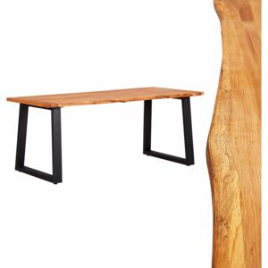 Stół jadalniany, naturalny, 180x90x75 cm, lite drewno dębowe