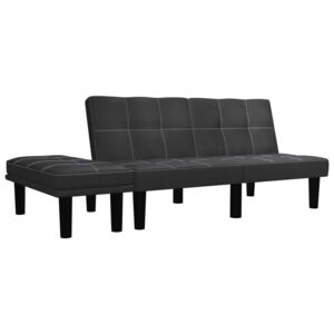 2-osobowa sofa, czarna, sztuczna skóra
