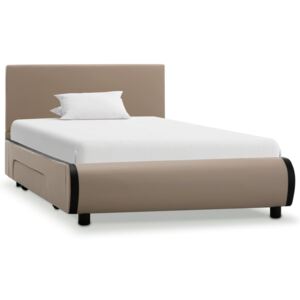 Rama łóżka z szufladami, cappuccino, sztuczna skóra, 90x200 cm