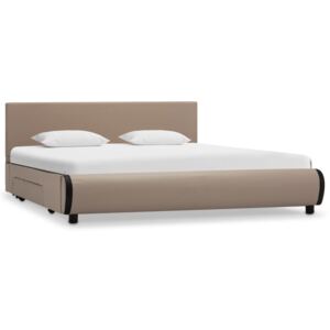 Rama łóżka z szufladami, cappuccino, sztuczna skóra, 120x200 cm