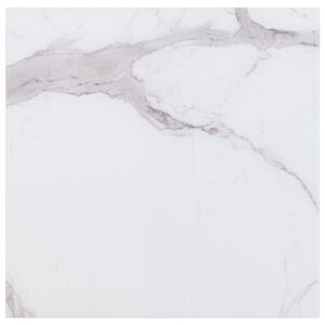 Blat stołu, biały, kwadratowy 80x80 cm szkło z teksturą marmuru