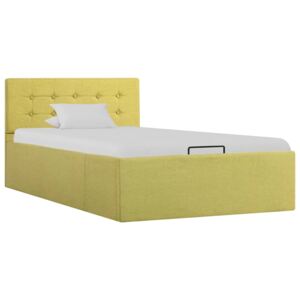 Rama łóżka z podnośnikiem, zielona, tkanina, 100x200 cm