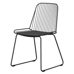 Czarne industrialne metalowe krzesło - Lemis