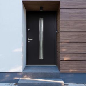 Aluminiowe drzwi zewnętrzne, antracytowe, 90 x 200 cm