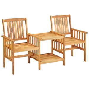 Krzesła ogrodowe ze stolikiem, 159x61x92 cm, lita akacja