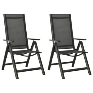 Składane krzesła ogrodowe, 2 szt., textilene i aluminium