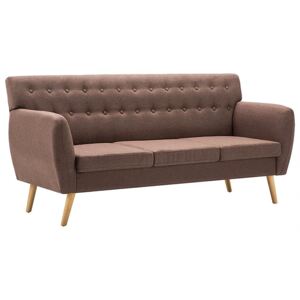 3-osobowa brązowa sofa pikowana - Lilia