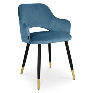 Krzesło MARCY / niebieski / noga czarno-złota / MG33