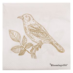 Zestaw 20 serwetek papierowych Bloomingville Birdie, 33x33 cm