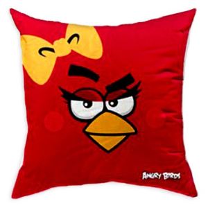 Poduszka dekoracyjna Angry Birds AB016, Pretty Bird, czerwona, dł.40 x szer.40 cm