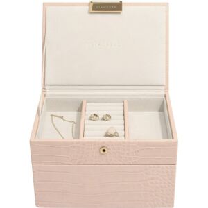 Pudełko na biżuterię podwójne mini Stackers Croc różowe