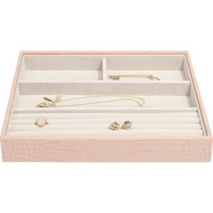 Pudełko na biżuterię 4 komorowe classic Stackers Croc różowe