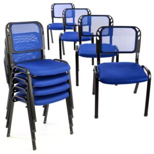Zestaw krzeseł do sztaplowania, niebieski - 8 szt