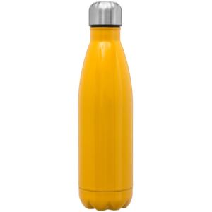 Żółta butelka termiczna ze stali nierdzewnej, poręczny bidon na wodę, ciepłe i zimne napoje