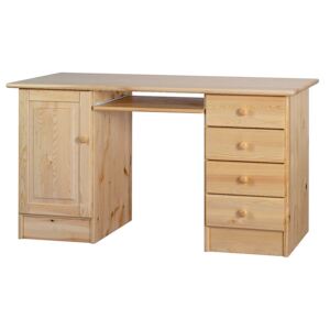 Duże biurko z drewna sosnowego z szufladkami Classic