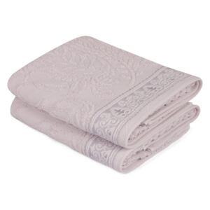Zestaw 2 liliowych ręczników do rąk Catherine