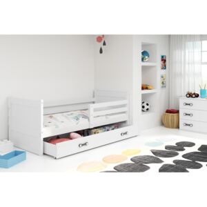 Łóżko RICO pojedyncze z szufladą 190x 80 cm białe 11119011102801101113519011, Kolor szuflady: Biały