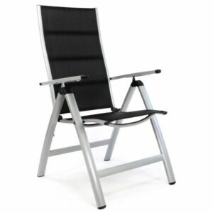 Krzesło ogrodowe składane aluminiowe czarne