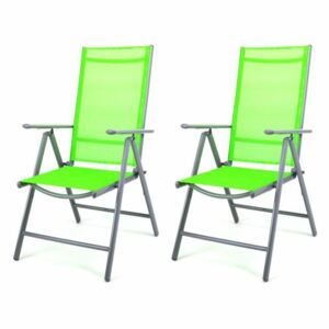 Komplet 2 krzesła aluminiowe Garth rozkładane ogrodowe zielone