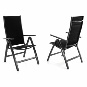 Zestaw 2szt. czarnych krzeseł ogrodowych Deluxe