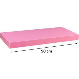 Półka ścienna STILISTA Volato wolnowisząca różowa, 90 cm