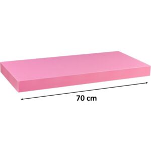 Półka ścienna STILISTA Volato wolnowisząca różowa,70 cm