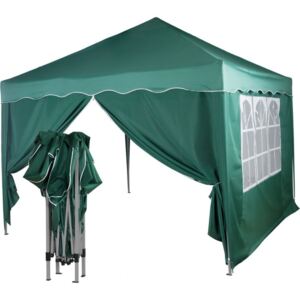 Namiot ogrodowy, party, nożycowy 3x3m +2 ściany - kolor zielony