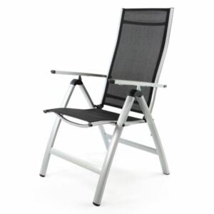 Extra szerokie regulowane krzesło ogrodowe - czarne