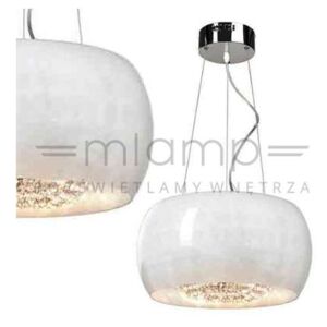 LAMPA wisząca LEXUS 400S bianco Orlicki Design szklana OPRAWA quince zwis z kryształkami crystal biały