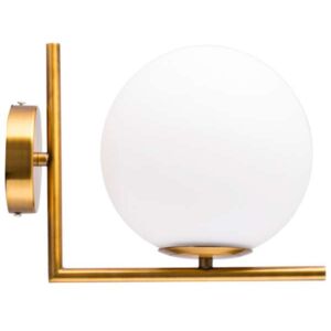 Kinkiet LAMPA ścienna KKST-9256 WALL szklana OPRAWA kula ball mondo złota biała