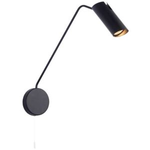 Kinkiet LAMPA ścienna FUTURO LP-17001/1WL BK Light prestige metalowa OPRAWA tuba na wysięgniku czarna