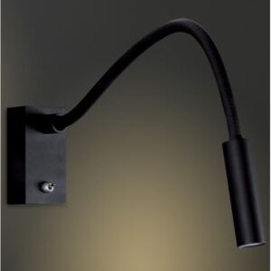 Kinkiet LAMPA ścienna RIDER W0046 Maxlight metalowa OPRAWA do czytania LED 3W regulowana na peszlu czarna