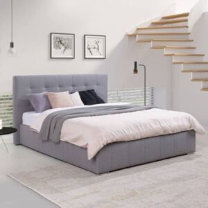 Klasyczne łóżko tapicerowane do sypialni ARIANNA z przeszyciami na zagłówku
