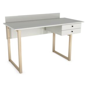 Skandynawskie biurko z przegrodą i szufladami DES7 SIMPLE