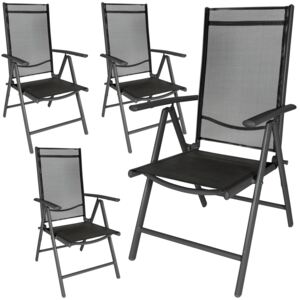 4 x Krzesło ogrodowe składane antracyt/czarny