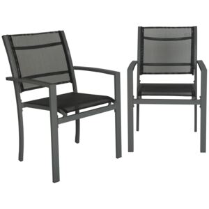 Zestaw 2 x Krzesło ogrodowe antracyt/czarny