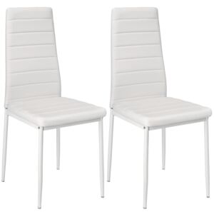800296 2 krzesła do jadalni, sztuczna skóra biały