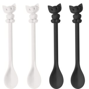 Łyżeczki Happy Spoons Kitty 4 szt. czarno-białe