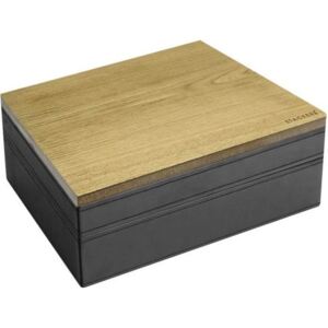 Pudełko na biżuterię podwójne classic wood czarno-fuksjowe