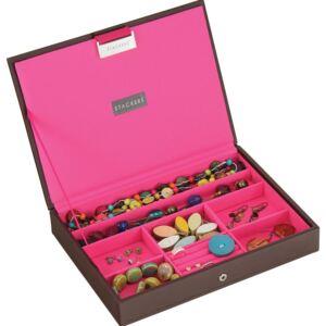 Pudełko na biżuterię z pokrywką classic Stackers czekoladowo-różowe