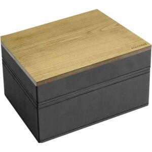 Pudełko na biżuterię podwójne mini wood czarno-różowe