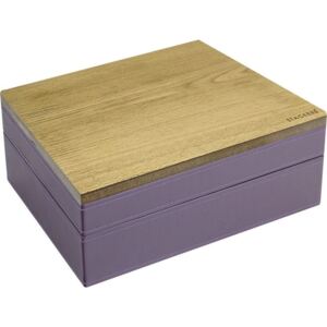 Pudełko na biżuterię podwójne classic wood fioletowe