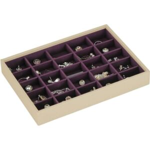 Pudełko na biżuterię 25 komorowe classic Stackers kremowo-fioletowe