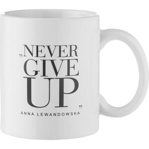 Kubek Anna Lewandowska Never Give Up biały