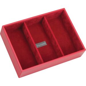 Pudełko na biżuterię 3 komorowe classic Stackers czerwone