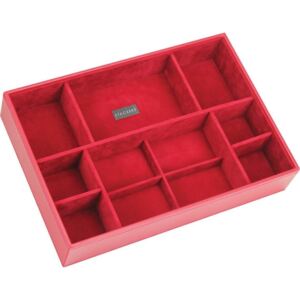 Pudełko na biżuterię 11 komorowe supersize Stackers czerwone
