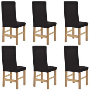 Elastyczne pokrowce na krzesła, 6 szt, brązowe